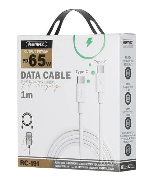 REMAX DATA CABLE TYPE-C TO TYPE-C 65W RC-191